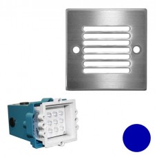 Φωτιστικό Χωνευτό Τετράγωνο με Γρίλιες LED 0.6W 230V Μπλέ φως Αλουμινίου Inox 9621 IP54